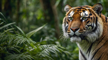 Fototapeta premium portrait of a majestic tiger in nature