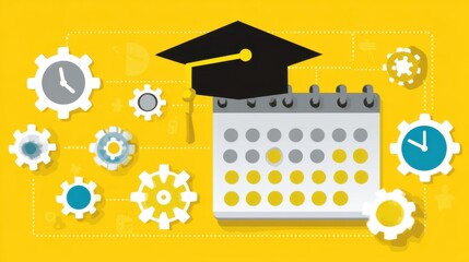 Graduation planning tools modern education environment infographic academic calendar graphic design efficiency concept
