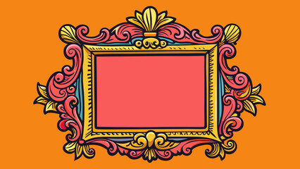 Vector art of ornate vintage frame with floral accents, perfect for adding a touch of elegance and sophistication to your designs and creative projects
