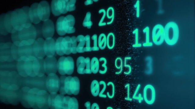 Digital Numerical Display with Teal Illumination