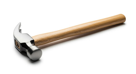 Classic claw hammer isolated on white background, a reliable tool for construction, repair, and home improvement projects, essential for any handyman