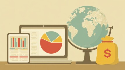 Analyzing financial data trends in modern business office environment infographic digital viewpoint financial insights