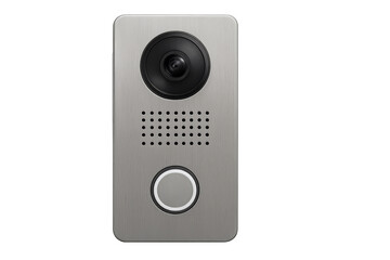 Smart home video doorbell intercom system on transparent background