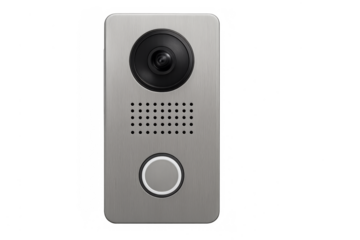 Smart home video doorbell intercom system on transparent background