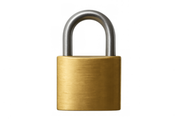 Brass padlock securing information and protecting privacy