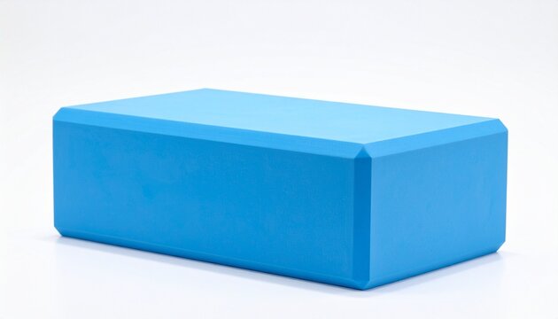 Solid blue rectangular foam block with rounded edges on white background. Lightweight and textured, ideal for yoga, stretching, and fitness support. Clean, isolated, and studio-ready visual.