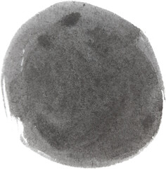 Monochromatic Watercolor Blob With Textured Edges Isolated on Transparent Background