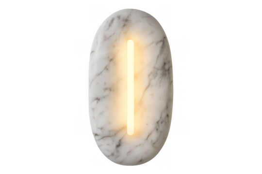 Isa rune symbol glowing on marble stone