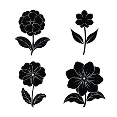 Primrose flower icons collection for botanical and floral design