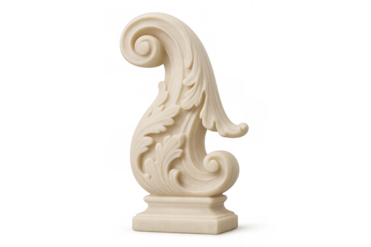 Carved acanthus leaf decorative architectural bas relief