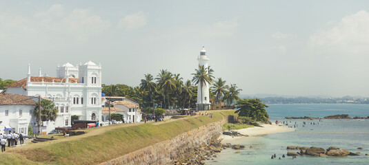 Historic Galle Fort Lighthouse and Colonial Architecture on the Sri Lankan Coast