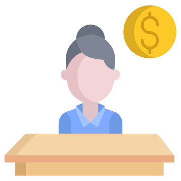 female account manager flat icon design