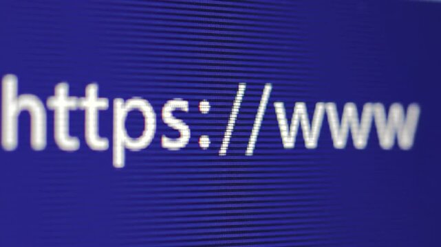 Https Protocol on Blue Screen for Website Security Close Up