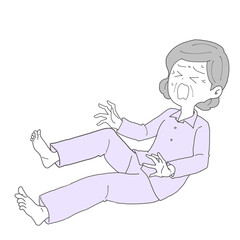 足がつったシニア女性
