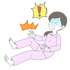 足がつった女性3　青ざめる