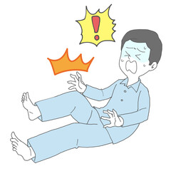 足がつった男性3　青ざめる