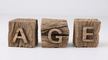 Age wooden block rustic cracked weathered natural texture vintage brown isolated concept simplicity minimalism nostalgia aged rough organic retro old wood letter alphabet emotion