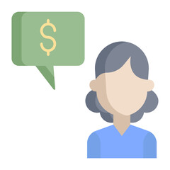 female chat flat icon design