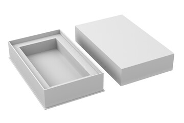 white gift box on white background. Isolated 3D illustration