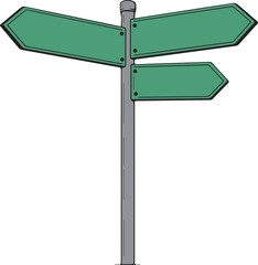 Illustration of blank road signs