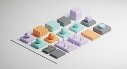 Abstract Geometric Shapes Arrangement and Composition Design