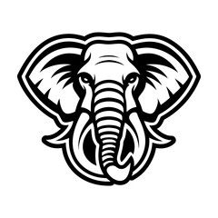 Set of Glyph Style Wild Elephant Icons 

