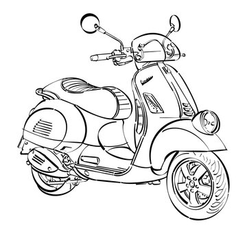 A motor bike in hand sketch - scooter	
