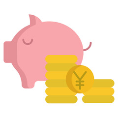 Obraz premium piggy bank money flat icon design
