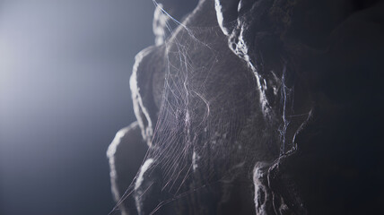 Close up of muscular body with water droplets in dramatic lighting