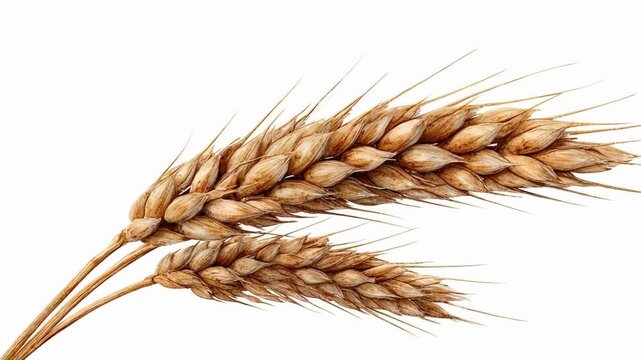 Two wheat ears on stalks.