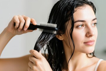 gentle detangling of wet hair