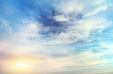 Sky background on sunset.