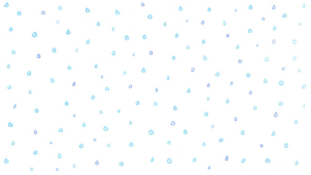雨t207-0,Hand drawn blue water drop pattern on white background