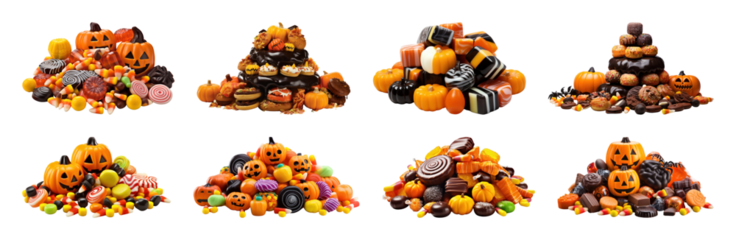 Colorful Halloween candy assortment.