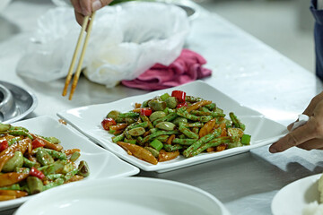 People and food Chefs in a busy Chinese kitchen