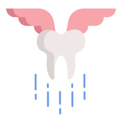 tooth angel  flat icon design