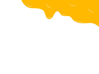 Melted cheese. Flowing honey liquid isolated on white background. Orange juice spalsh on white background