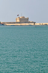 Fototapeta premium Citadel of Qaitbay 15th-century defensive fortress located on the Mediterranean sea coast, in Alexandria, Egypt