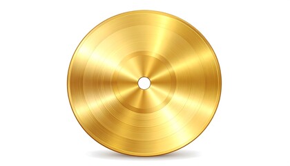 Golden Record Award: Isolated Illustration of a Gold Vinyl Record on White