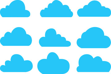 set of cloud icons