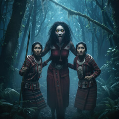 Indigenous People Stunned by the Forest Spectre