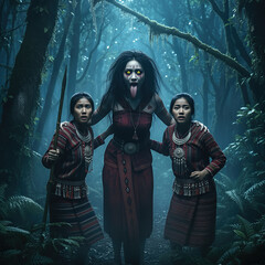 Indigenous People Stunned by the Forest Spectre