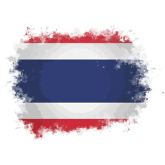 Flag of thailand grunge abstract brush stroke Vector