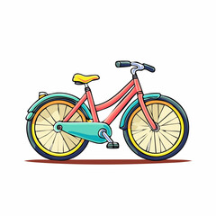 Fototapeta premium Colorful vintage bicycle with transparent background
