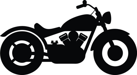 Harley Davidson bike icon, Harley Davidson Motorcycle Silhouette Vector  Illustration on White Background