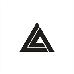 Creative letter LA modern logo design, triangle shape.