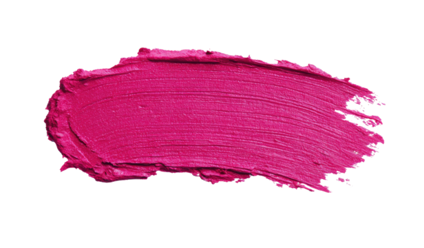 Vibrant fuchsia lipstick smear