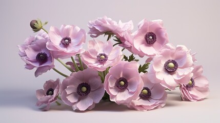 A photo of a bouquet of elegant anemone flowers