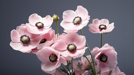 A photo of a bouquet of elegant anemone flowers