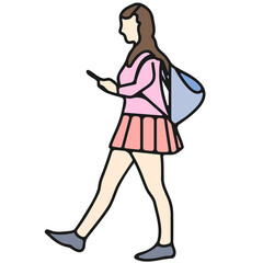 휴대폰 들고 있는 소녀